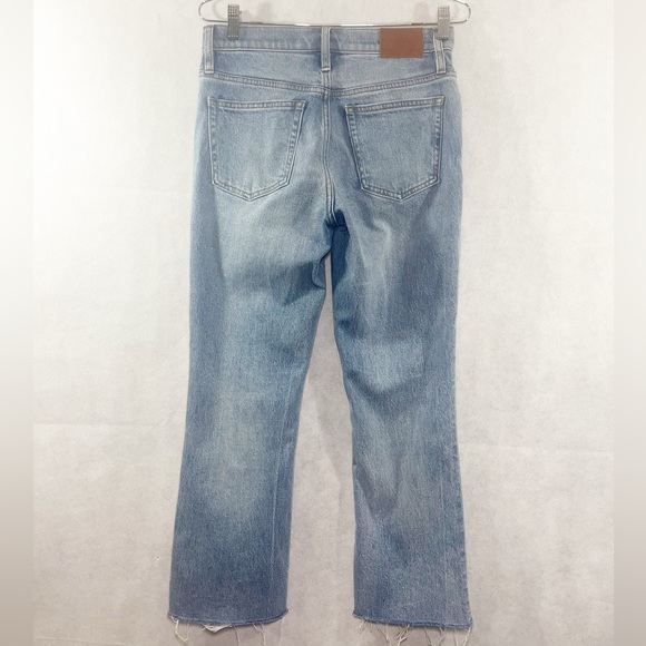 J. Crew Demi Boot Crop Pants Denim Light Blue Jeans Button Size 26 - Picture 6 of 9